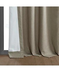 Half Price Drapes Warm Taupe Thermal Cross Linen Weave Blackout Curtain