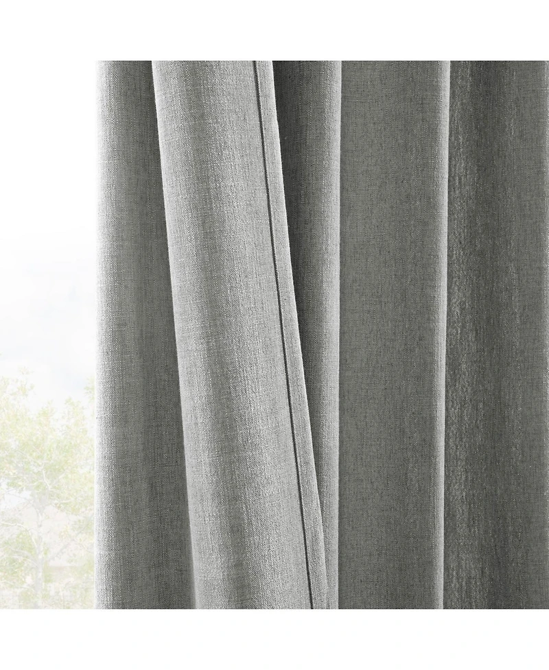 Half Price Drapes Light Grey Simply Faux Linen Light Filtering Curtain Pair (2 Panels