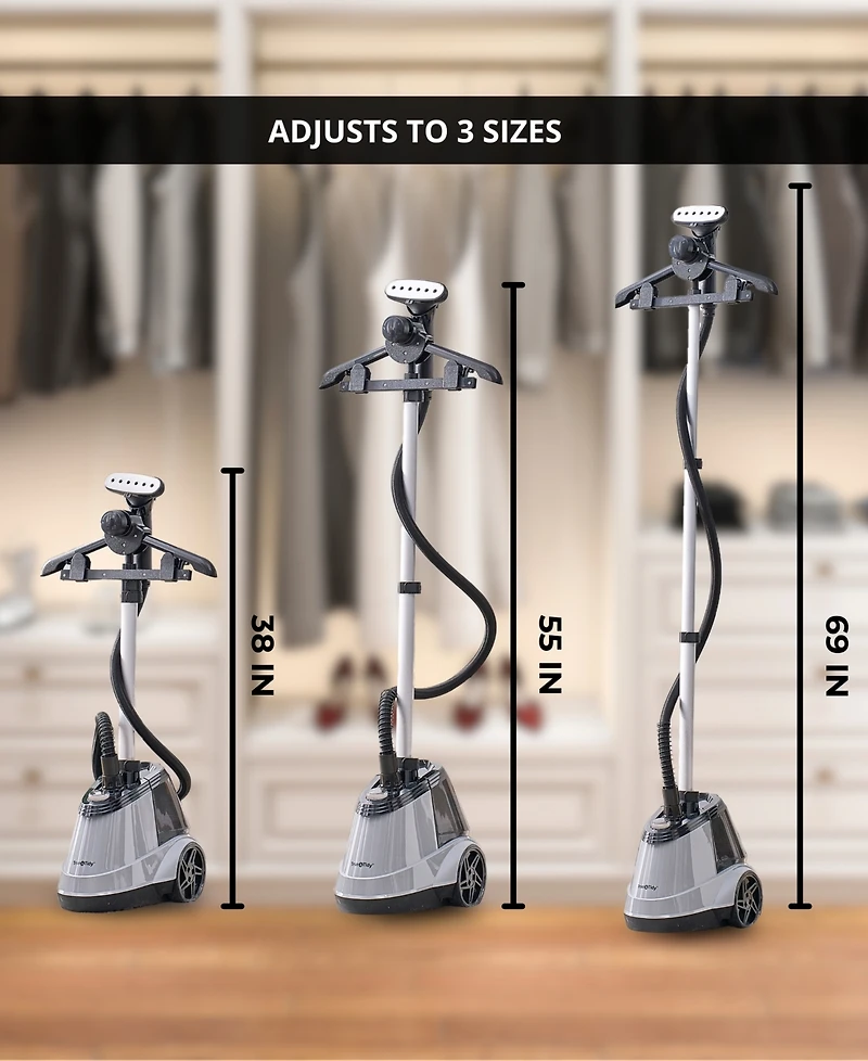 True & Tidy Heavy Duty Intelligent Auto Shut-Off 66" Garment Steamer