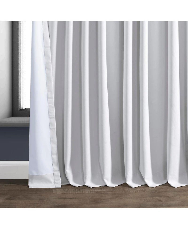 Half Price Drapes White Extra Wide Performance Linen Hotel Blackout Curtain