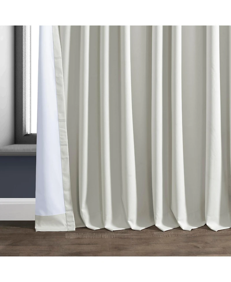 Half Price Drapes Off White Extra Wide Performance Linen Hotel Blackout Curtain