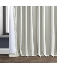 Half Price Drapes Off White Extra Wide Performance Linen Hotel Blackout Curtain