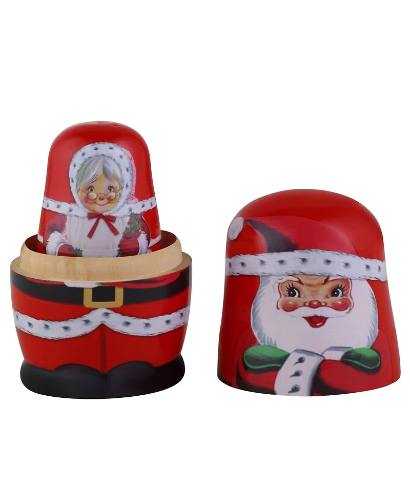 Mr. Christmas Santa and North Pole Pals Nesting Wooden Christmas Figurines, Set of 5