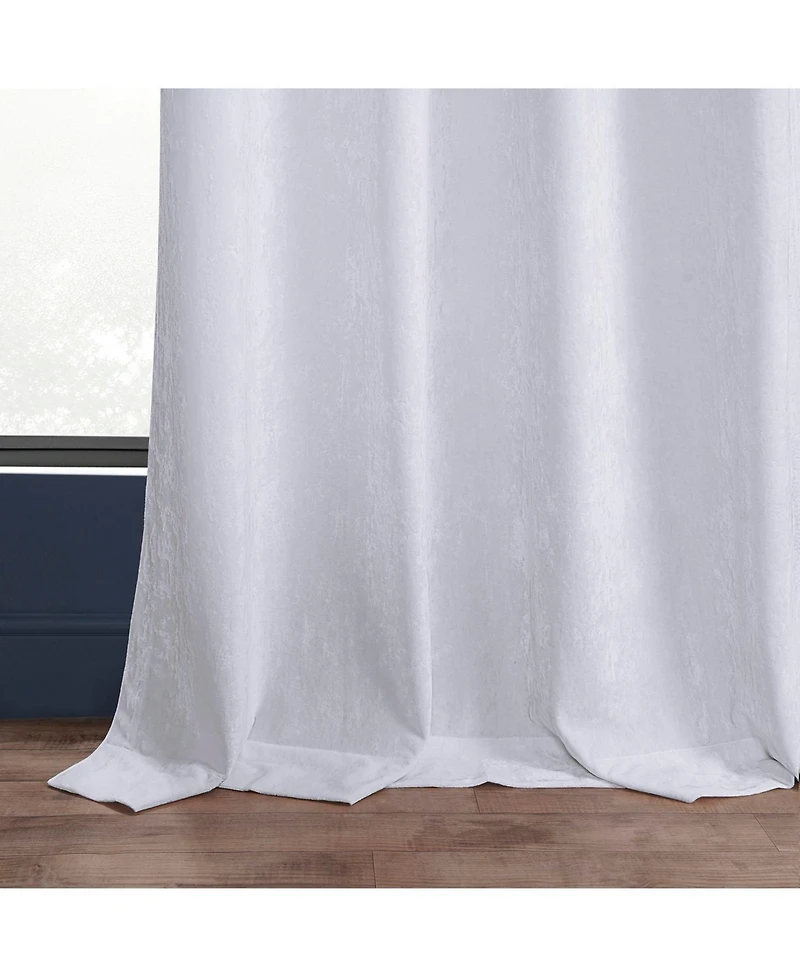 Half Price Drapes Pearl White Lush Crush Velvet Room Darkening Curtain