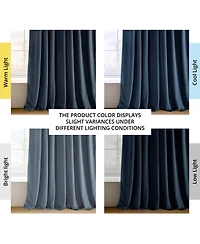 Half Price Drapes Midnight Blue Signature Velvet Blackout Curtain