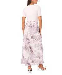 1.state Women's Column Printed Maxi Skirt