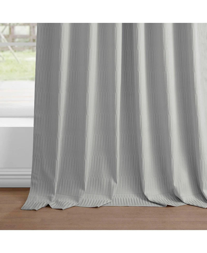 Half Price Drapes Silver Abstract Lounge Embossed Velvet Room Darkening Curtain