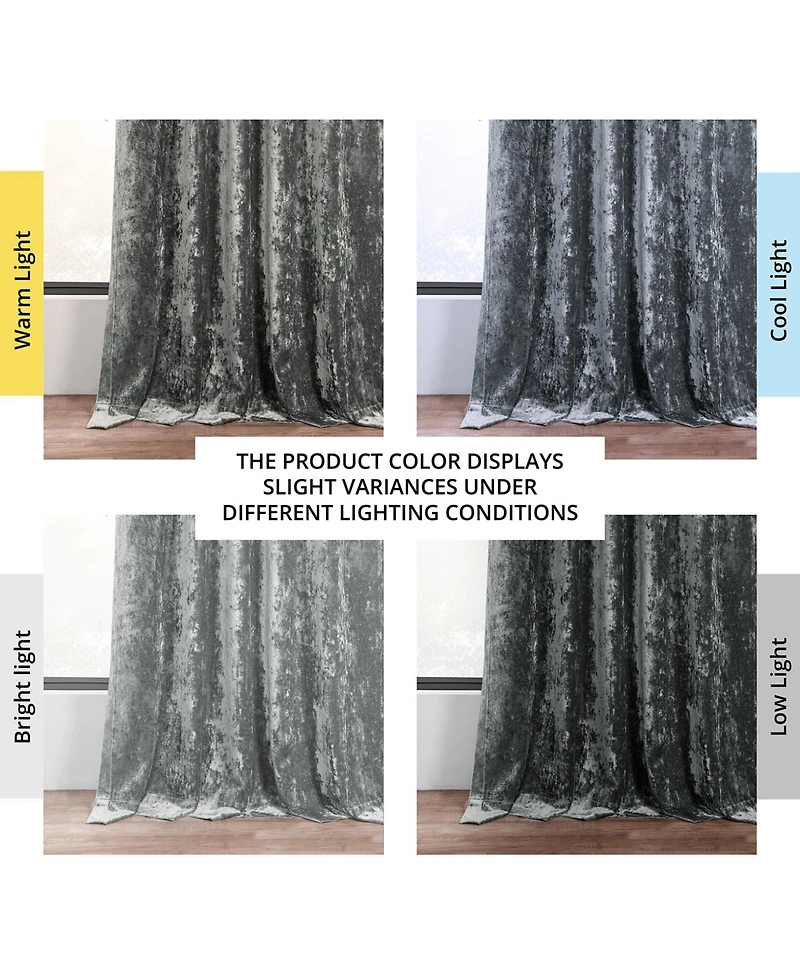 Half Price Drapes Stone Grey Lush Crush Velvet Room Darkening Curtain