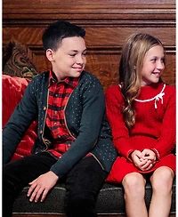 Hope & Henry Boys Organic Long Sleeve Tipped Cardigan Sweater