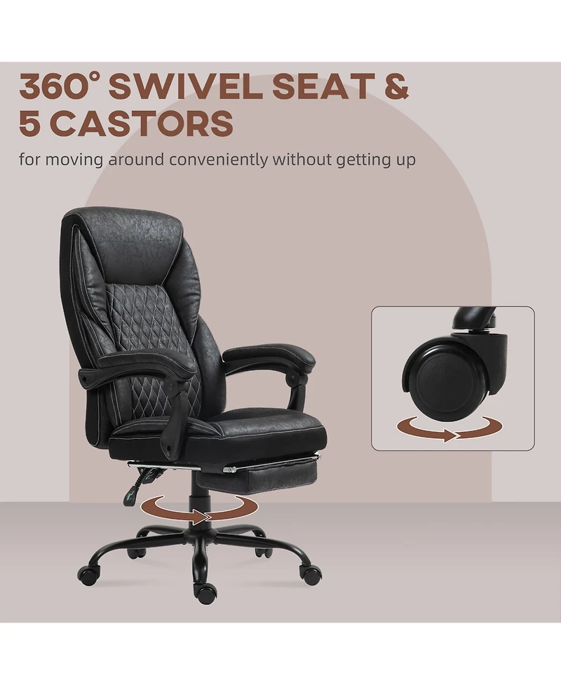 Homcom Executive Office Chair with Footrest and High Back,