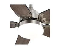 42-inch Modern Minimalist Sand Nickel 5-Blade Ceiling Fans with Led Lights and Remote Control