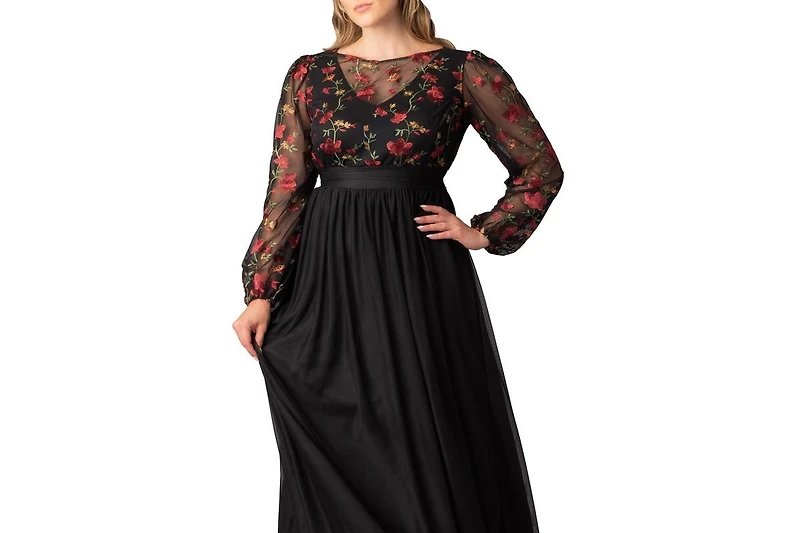 Kiyonna Plus Eternal Embroidered Bodice Evening Gown