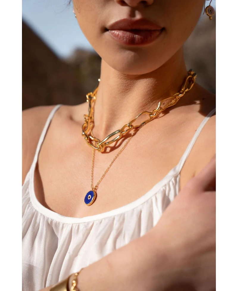 Ottoman Hands Azra Evil Eye Pendant Necklace