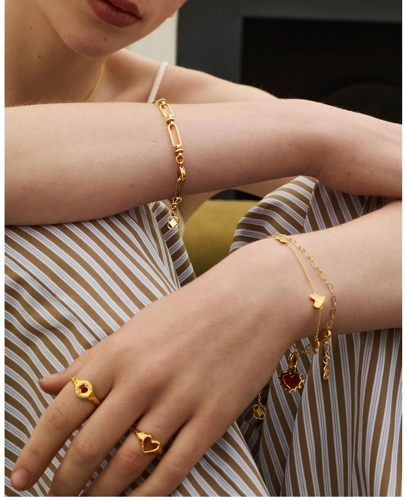 Ottoman Hands Outline Heart Stacking Ring