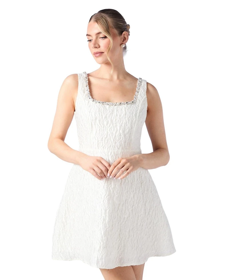 Coast Women's Full Skirted Mini Dress With Jewel Trim