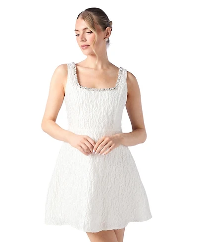 Coast Women's Full Skirted Mini Dress With Jewel Trim