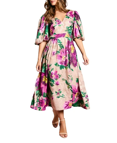 Coast Women's Bow Detail Jacquard Midi Dress