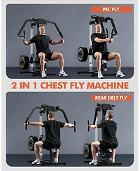Mikolo Chest & Reverse Fly Machine - 400LB Plate Loaded Pec Deck with Band Pegs for Home Gym