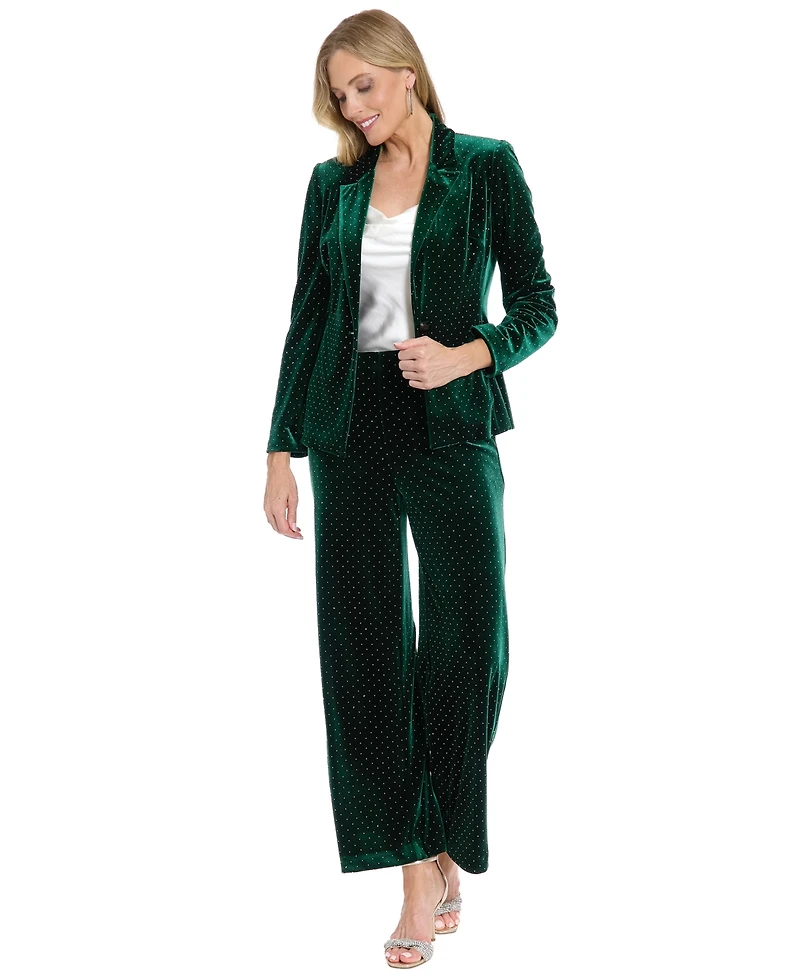 Muse Women's Clean Waistline Velvet Straight Leg Pants