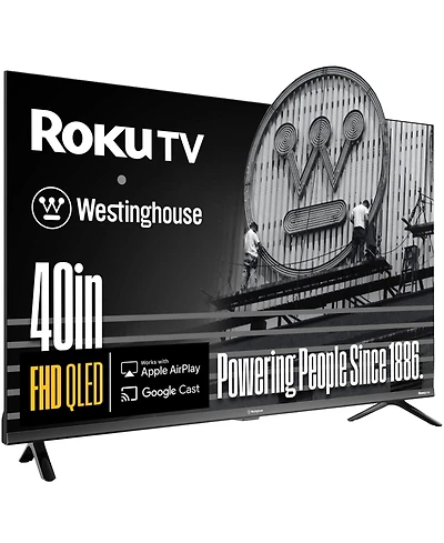 Westinghouse 40" Roku Smart Tv, Fhd Qled, Dolby Digital+, Wi-Fi, Bluetooth, AirPlay, Alexa & Google Assistant Compatible