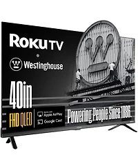 Westinghouse 40" Roku Smart Tv, Fhd Qled, Dolby Digital+, Wi-Fi, Bluetooth, AirPlay, Alexa & Google Assistant Compatible