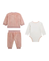 Guess Baby Girls 3-Piece Long-Sleeve Jacket, Bodysuit and Sweatpants Set
