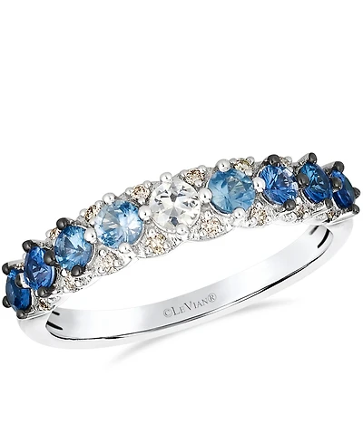 Le Vian White Sapphire (0.11 ct. t.w.), Sapphire Ombre (0.67 ct. t.w.), and Nude Diamond (0.09 ct. t.w.) Ring in 14K Vanilla Gold