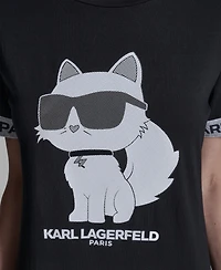 Karl Lagerfeld Paris Women's Choupette Printed Short-Sleeve T-Shirt