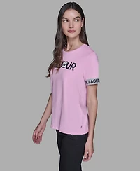 Karl Lagerfeld Paris Women's Printed Short-Sleeve T-Shirt