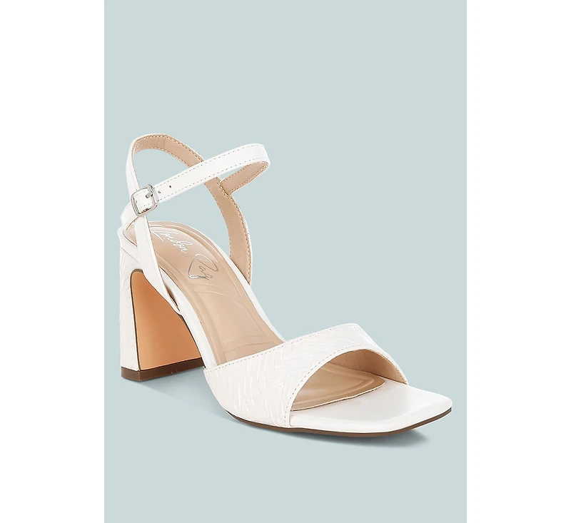 Elana Textured Faux Leather Heels