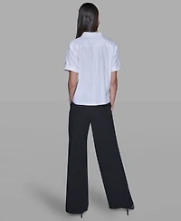 Karl Lagerfeld Paris Women's Tonal Embroidered Top