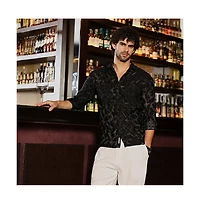 Campus Sutra Men's Charcoal Grey Nimbus Dark-Tone Shirt