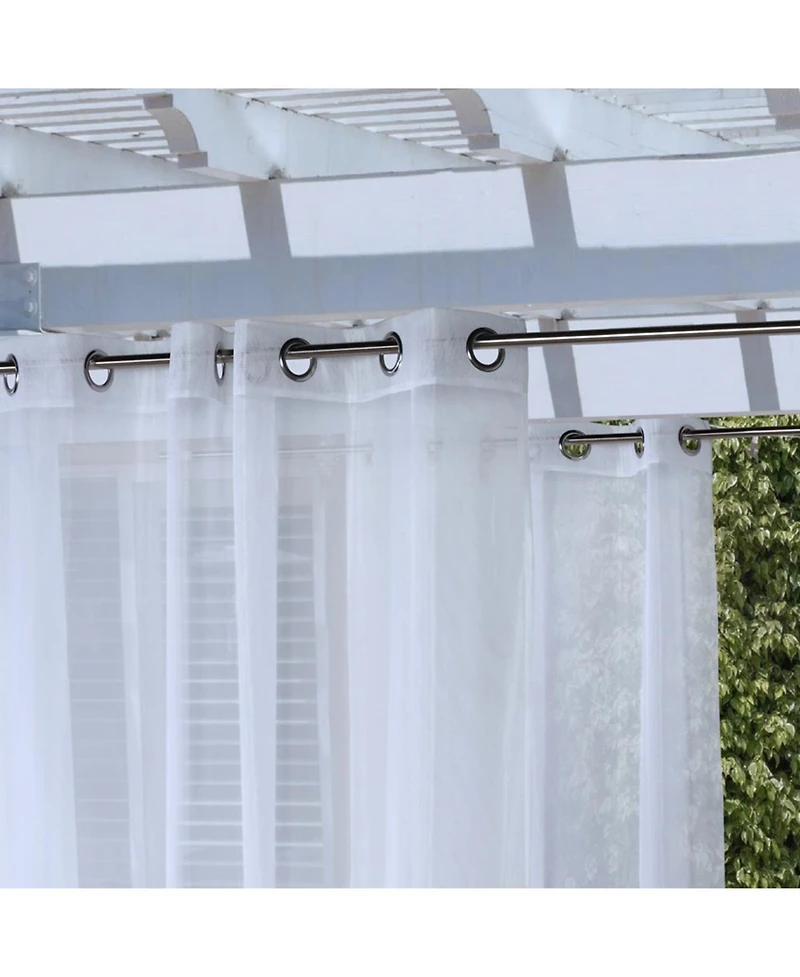 Commonwealth No Seem Curtain Grommet Top Panel 8 Matt Silver Grommets - 50x108" - White