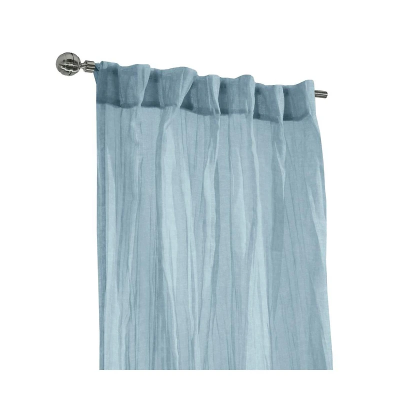 Habitat Paloma Sheer Dual Header Stylish and Functional Curtain Panel 52" x 108" Blue