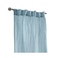 Habitat Paloma Sheer Dual Header Stylish and Functional Curtain Panel 52" x 108" Blue