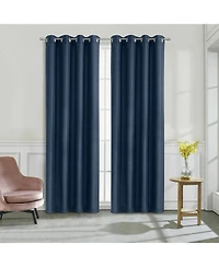 Habitat Abstract Light Filtering Energy Efficeint Grommet Curtain Panel for Windows 52" x 63" Navy