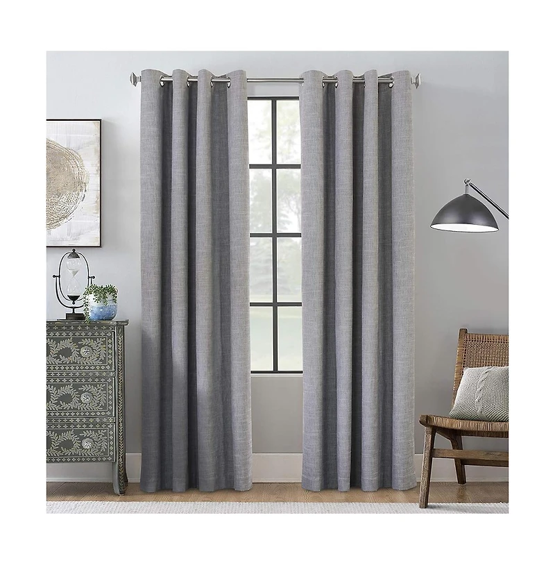 ThermaPlus Newberry Blackout Insulated Window Curtain, Grey