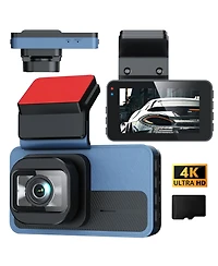 4K Front and 1080P Rear Dash Cam – Dual Car Camera with Wi-Fi, Gps Tracking, Night Vision & 128GB Card