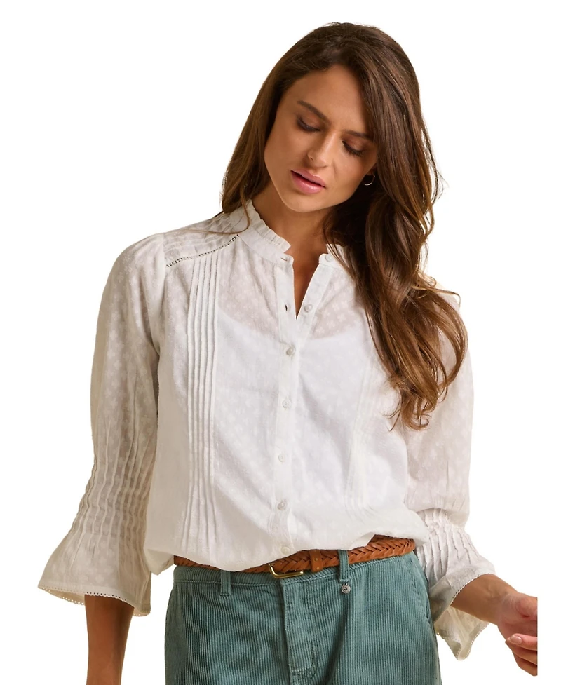 Brakeburn Women's Elva 3/4 Sleeve High Neck Shirt