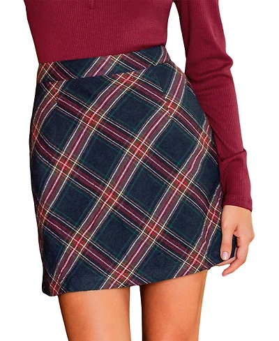 Cupshe Women's Page Turner Plaid Mini Skirt