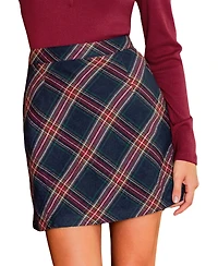 Cupshe Women's Page Turner Plaid Mini Skirt