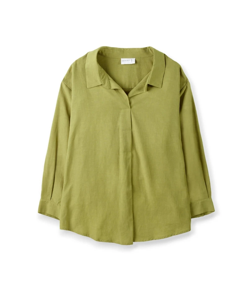 Celtic & Co. Women's Linen Blend Relaxed Blouse