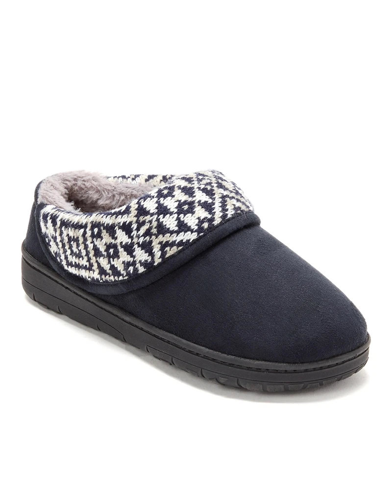 Dearfoams Women's Elsie Foldover Cuff Microsuede Clog Slipper
