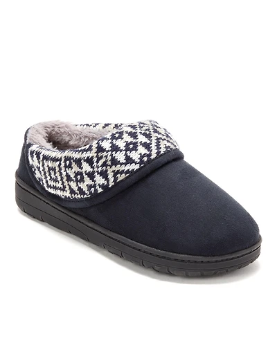 Dearfoams Women's Elsie Foldover Cuff Microsuede Clog Slipper
