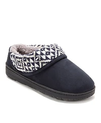 Dearfoams Women's Elsie Foldover Cuff Microsuede Clog Slipper