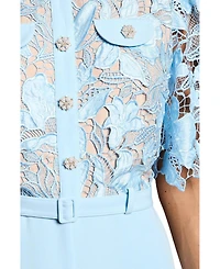 Coast Women's Collared Lace Short Sleeve Jumpsuit