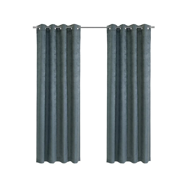 Habitat Portland Light Filtering Window Treatment Grommet Curtain Panel for Bedroom Livingroom 52" x 95" Steel Blue