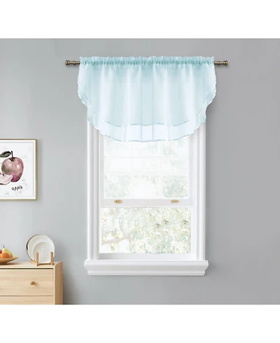 Kate Aurora Living Double Layered Sheer Rod Pocket Ascot Window Valances