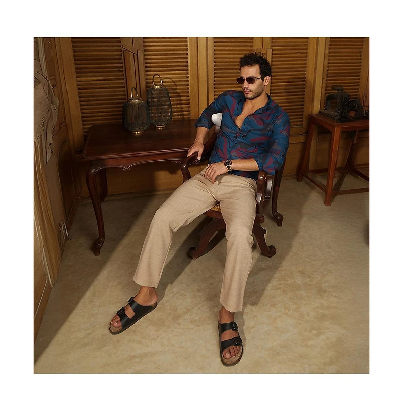 Campus Sutra Men's Midnight Blue Impressia Regular Shirt