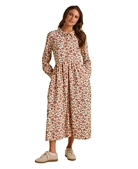 Brakeburn Women's Bella Long Sleeve Shirt Midi Dress